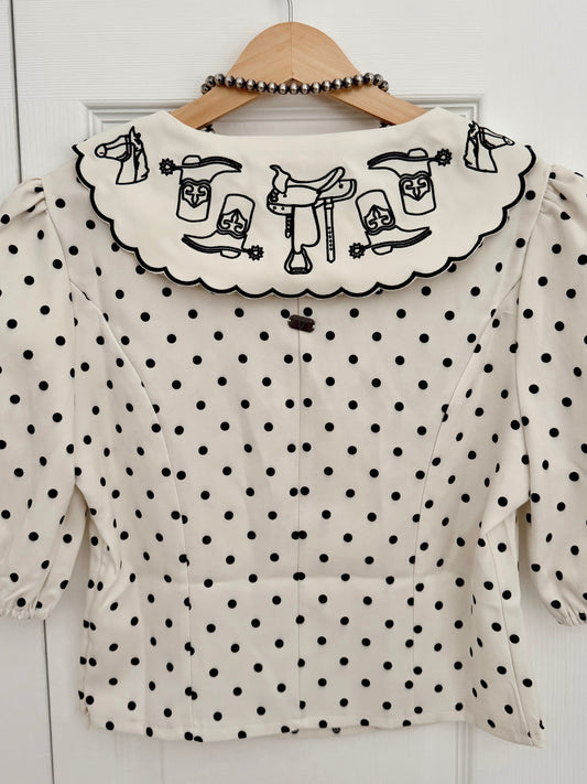 Ivory Polka Dot Blouse