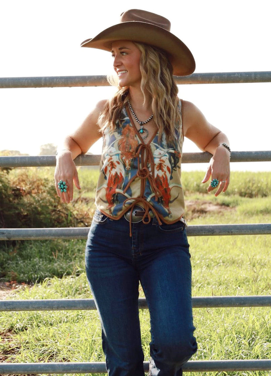 Longhorn Suede Vest