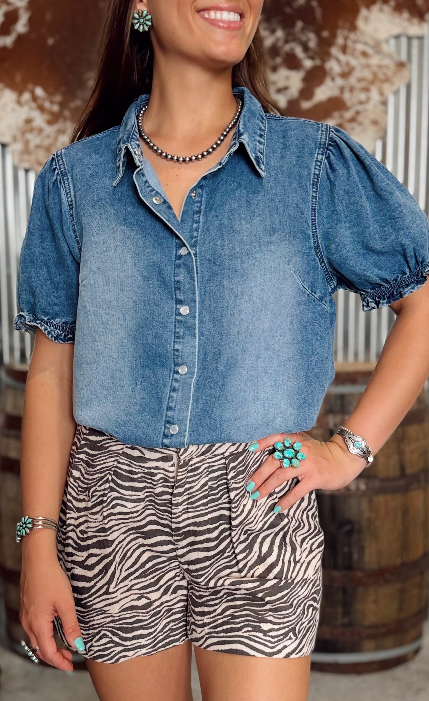Cowboy Denim Pearl Snap