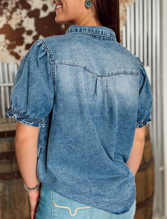 Cowboy Denim Pearl Snap