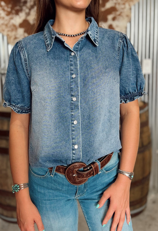 Cowboy Denim Pearl Snap
