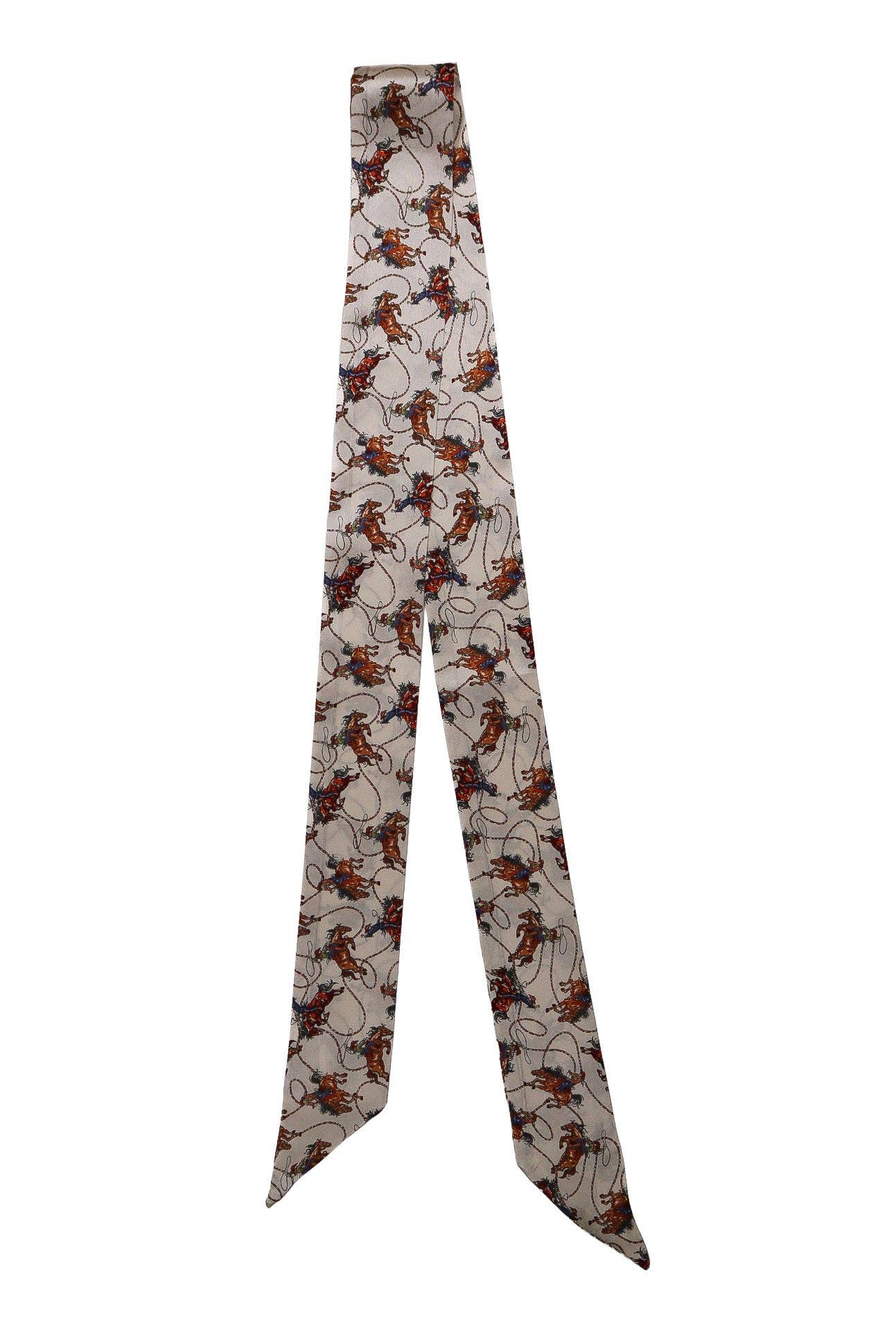 Bucking Cowgirls & Rope Pattern Silk Twilly